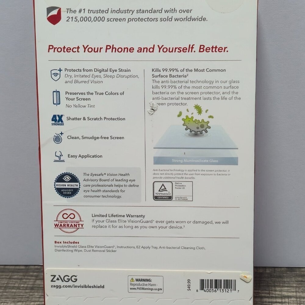 Zagg Invisible Shield GlassFusion Screen Protector iPhone 5.4" 2020 - Picture 2 of 2